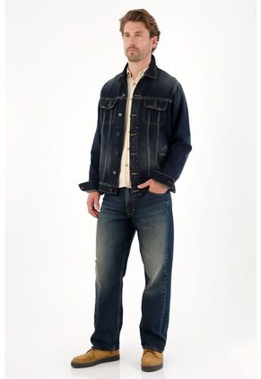 Tennis Jean Loose Con Roto Azul Oscuro Para Hombre