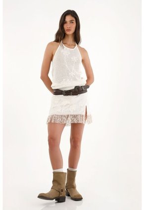 Tennis Camiseta De Tejido Abierto Crudo Para Mujer