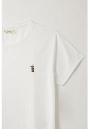 Tennis Camiseta Con Estampado Localizado Blanca Para Mujer