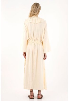 Vestido Largo Con Escote En V Amarillo Para Mujer