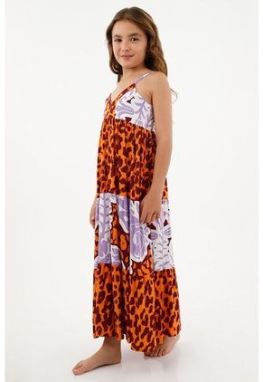 Vestido Largo Estampado Para Niña