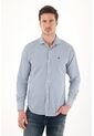 Tennis Camisa Azul Manga Larga Con Diseño A Rayas Para Hombre de Tennis