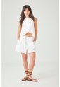 Tennis Camisa Suelta Con Cruce Pétalo En Blanco Para Mujer de Tennis