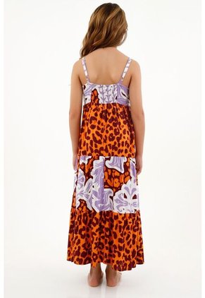 Vestido Largo Estampado Para Niña