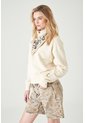 Tennis Buzo Relaxed Fit Con Hombro Caído Y Rib Ancho En Algodón Crema Para Mujer de Tennis