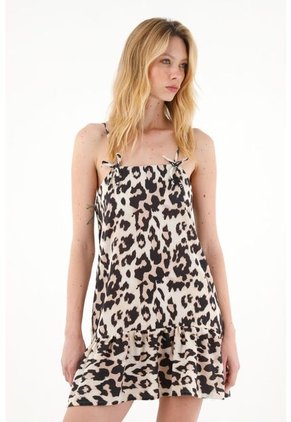 Tennis Vestido Corto Con Estampado Animal Print Para Mujer