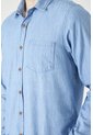 Tennis Camisa Manga Larga Corte Recto Con Botones Contrastados En Algodón Azul Claro Para Hombre de Tennis
