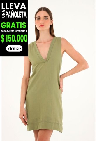 Vestido Verde Corto Silueta Tipo A Para Mujer Tennis