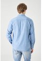 Tennis Camisa Manga Larga Corte Recto Con Botones Contrastados En Algodón Azul Claro Para Hombre de Tennis