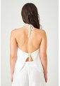 Tennis Camisa Suelta Con Cruce Pétalo En Blanco Para Mujer de Tennis