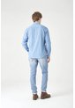 Tennis Camisa Manga Larga Corte Recto Con Botones Contrastados En Algodón Azul Claro Para Hombre de Tennis