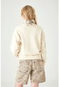 Tennis Buzo Relaxed Fit Con Hombro Caído Y Rib Ancho En Algodón Crema Para Mujer de Tennis