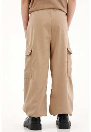 Pantalón Tipo Parachute Crudo Para Niña