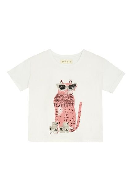 Camiseta Blanca Manga Corta Para Niña