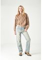 Tennis Camisa Relaxed Fit Con Mangas Globo En Algodón Camel Para Mujer de Tennis