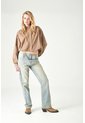 Tennis Camisa Relaxed Fit Con Mangas Globo En Algodón Camel Para Mujer de Tennis