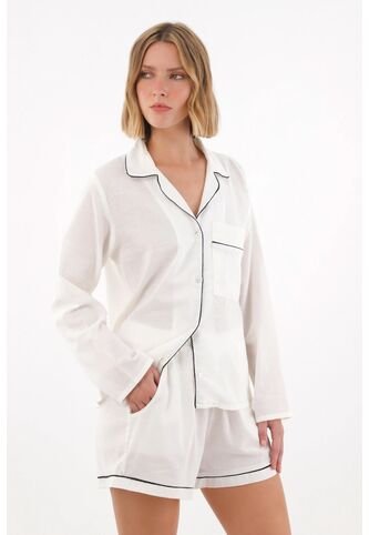 Tennis Set De Pijama Con Short Crudo Para Mujer Tennis