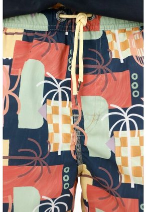 Tennis Pantaloneta De Baño Con Estampado Abstracto Multicolor Para Hombre