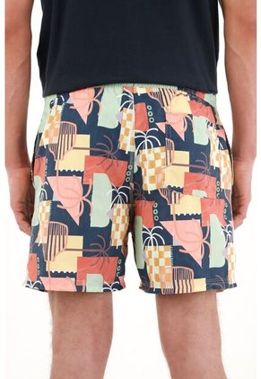 Tennis Pantaloneta De Baño Con Estampado Abstracto Multicolor Para Hombre