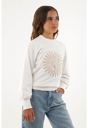 Buzo Crudo Con Aplique Decorativo Para Niña