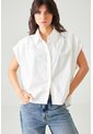 Tennis Camisa Boxy Con Hombros Caídos En Algodón Blanco Para Mujer de Tennis