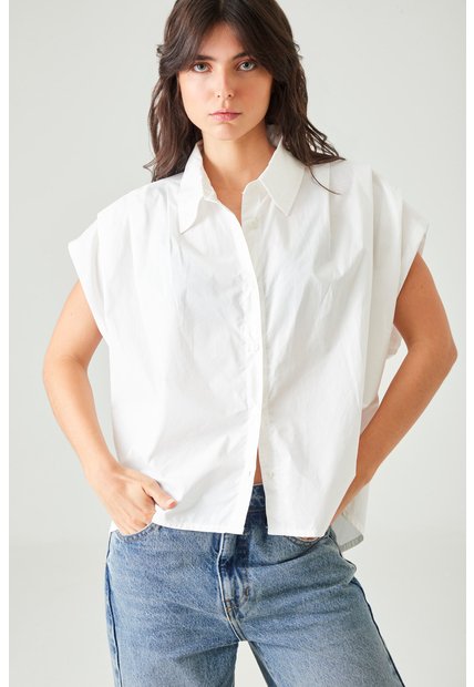Tennis Camisa Boxy Con Hombros Caídos En Algodón Blanco Para Mujer