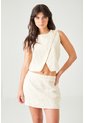 Tennis Blusa Crop Recta Con Cruce Asimétrico En Algodón Crudo Para Mujer de Tennis