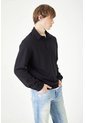 Tennis Buzo Corte Recto Con Cuello Polo En Algodón Negro Para Hombre de Tennis