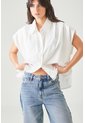 Tennis Camisa Boxy Con Hombros Caídos En Algodón Blanco Para Mujer de Tennis
