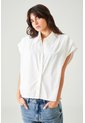 Tennis Camisa Boxy Con Hombros Caídos En Algodón Blanco Para Mujer de Tennis