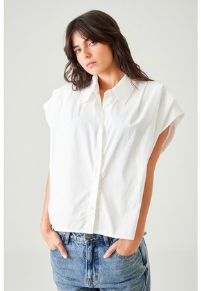 Tennis Camisa Boxy Con Hombros Caídos En Algodón Blanco Para Mujer