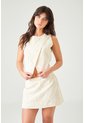 Tennis Blusa Crop Recta Con Cruce Asimétrico En Algodón Crudo Para Mujer de Tennis