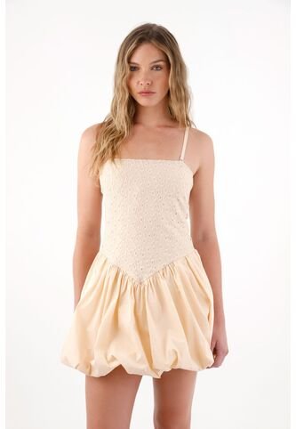 Tennis Vestido Corto De Escote Recto Crudo Para Mujer Tennis