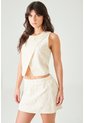 Tennis Blusa Crop Recta Con Cruce Asimétrico En Algodón Crudo Para Mujer de Tennis