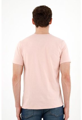 Camiseta Rosado Manga Corta Para Hombre