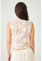 Tennis Blusa Crop Recta Con Cruce Asimétrico En Algodón Crudo Para Mujer de Tennis