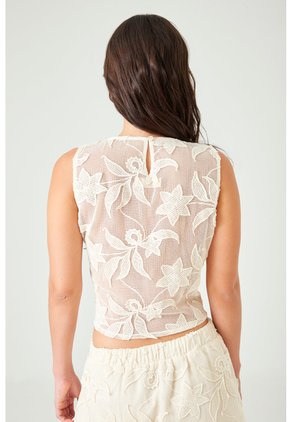 Tennis Blusa Crop Recta Con Cruce Asimétrico En Algodón Crudo Para Mujer