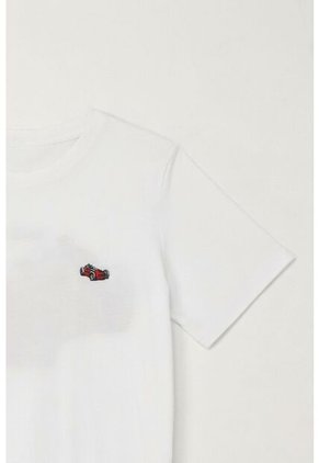 Camiseta Básica Con Estampado Blanca Para Niño