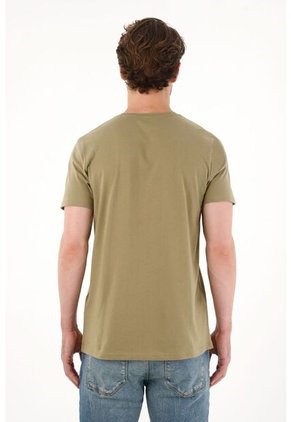 Tennis Camiseta Con Cuello Redondo En Rib Verde Para Hombre