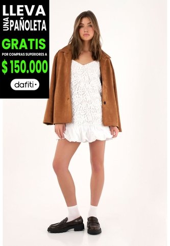 Tennis Vestido Corto Con Ruedo Englobado Crudo Para Mujer Tennis
