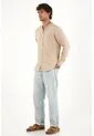 Tennis Camisa En 100% Lino Café Para Hombre de Tennis