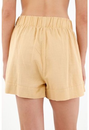 Tennis Bermuda Café Con Pretina Elástica Para Mujer