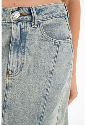 Falda Azul Con Corte De Sirena Para Mujer