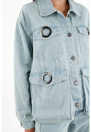 Tennis Chaqueta Con Bolsillos Cargo Azul Para Mujer