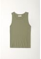 Tennis Camiseta Manga Sisa Verde Con Acabado Natural Para Mujer de Tennis