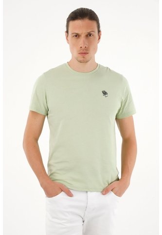 Tennis Camiseta Verde Estampada En Espalda Para Hombre Tennis