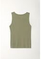 Tennis Camiseta Manga Sisa Verde Con Acabado Natural Para Mujer de Tennis