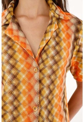 Tennis Camisa Tipo Bowling Manga Corta Para Mujer