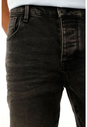 Tennis Jean Skinny Negro De Tiro Medio Para Hombre