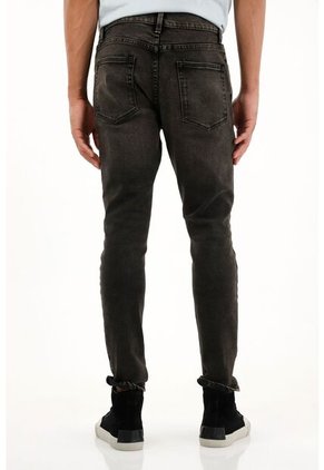 Tennis Jean Skinny Negro De Tiro Medio Para Hombre